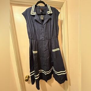 Torrid Navy Dress with White Trim